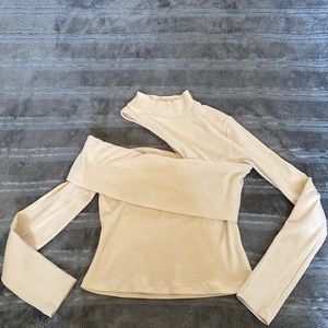 Asymmetrical turtleneck blouse